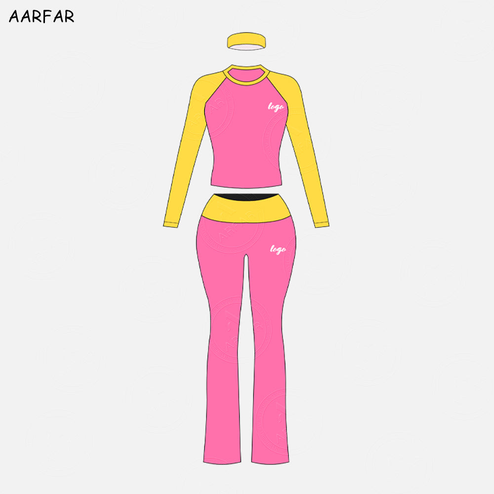 Fall Women Two Piece Set Custom Embroidered LOGO Women Jersey Cotton Raglan Sleeve TShirts and Flared Pants Tall girl friendly