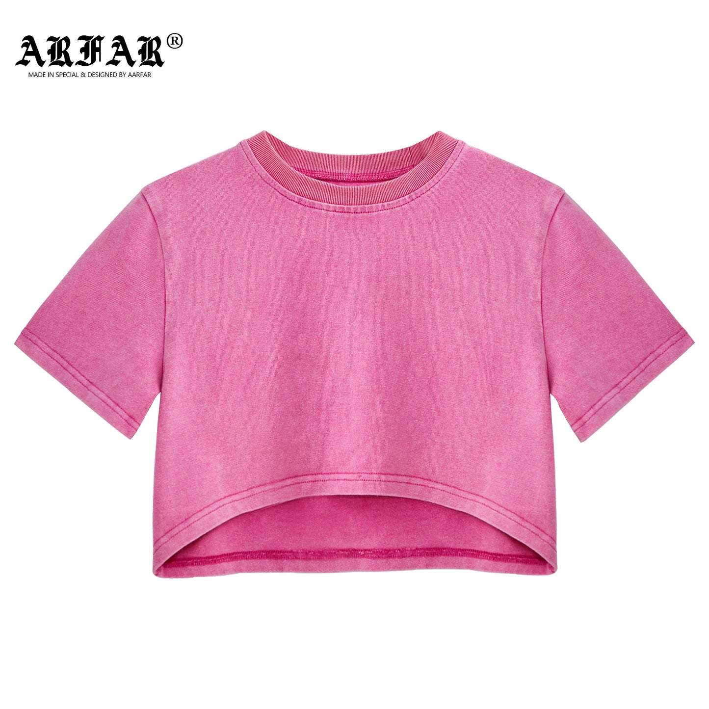 100% Cotton Acid Wash Navel Cropped Crop Tops For Women