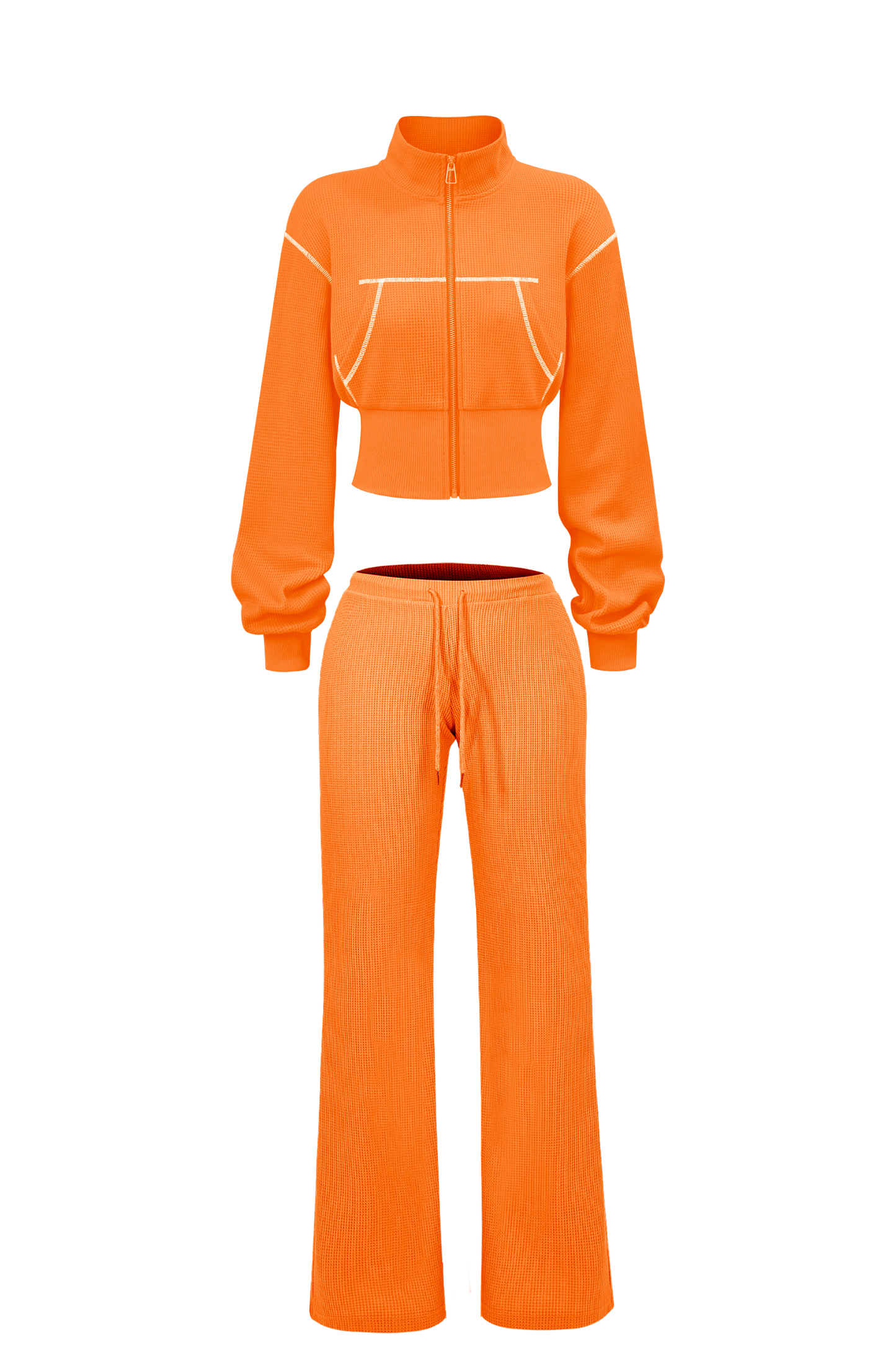 Custom Waffle Knit Girls Two Piece Set Summer 2025 Basic Zip up Jacket Embroidery Hoodie and Shorts Set Loungewear Women Sets