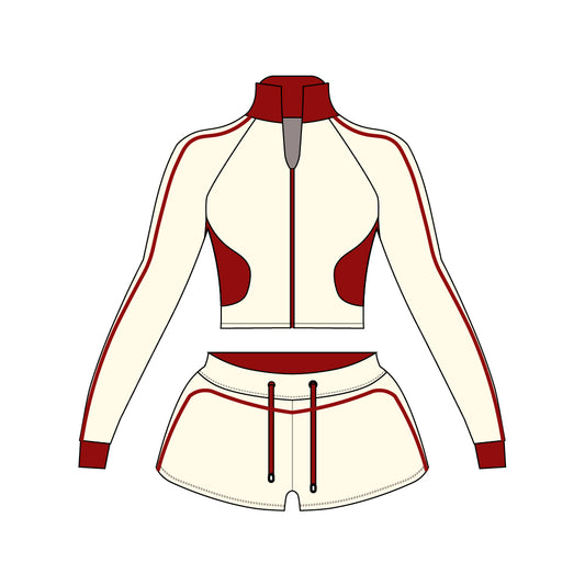 Two Piece Tracksuit Jersey Basic Loungewear Contrast Shorts Women's Sets Zip up Jacket and Short Leggings Women Track Shorts Set