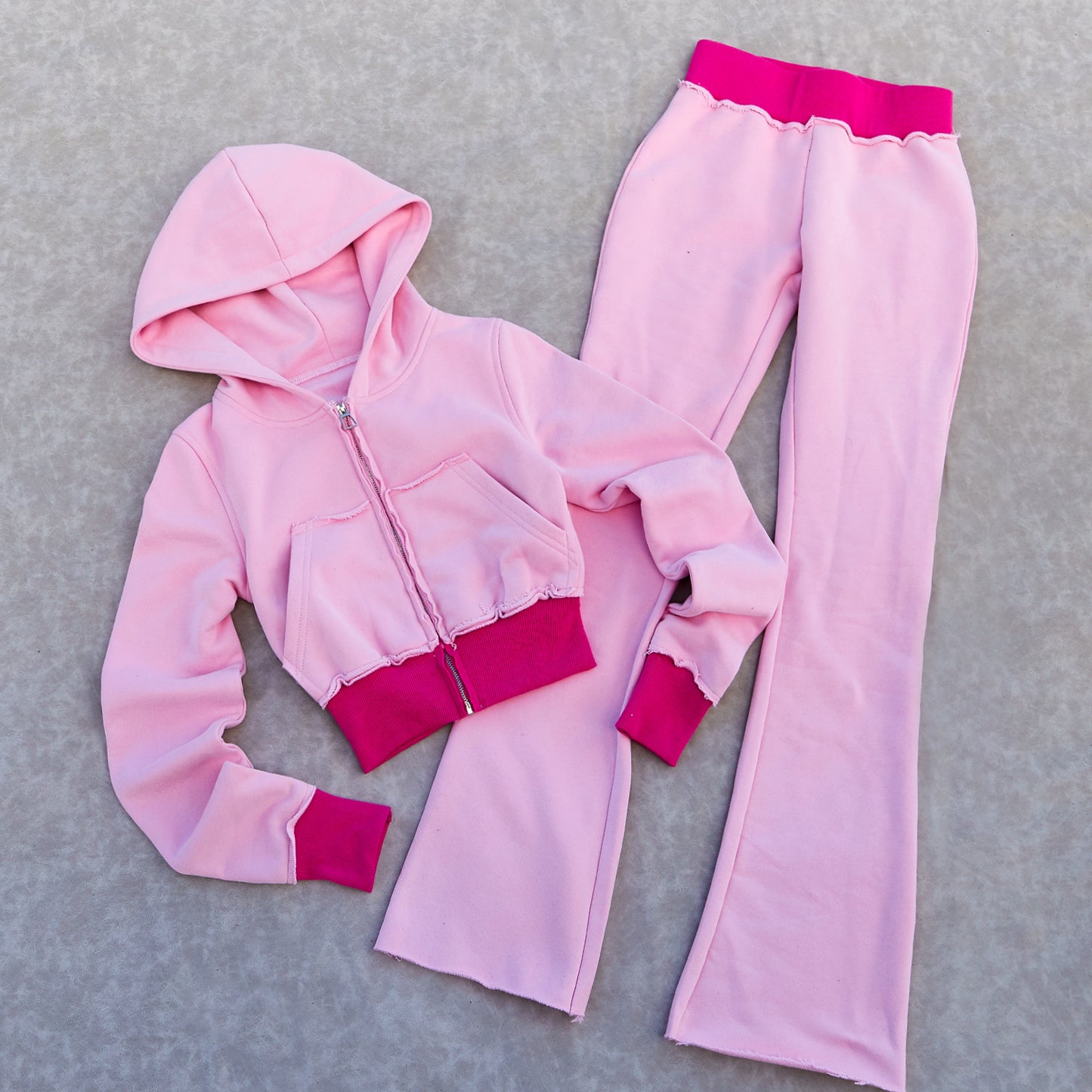 Manufacturer /Custom / OEM/ODM women cropped zip hoodie sets