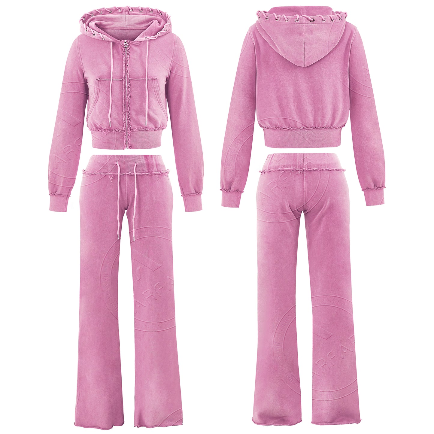 womens acid wished two piece hoodie sets pants sets