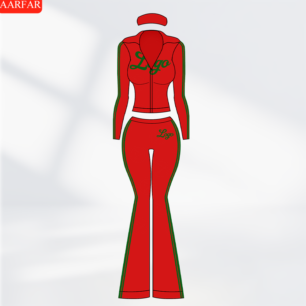 Activewear 2 Piece Yoga Set Women Custom logo Side Stripe Hoodies Jacket Nylon Elastane Flare Pants Gym Fitness Sets
