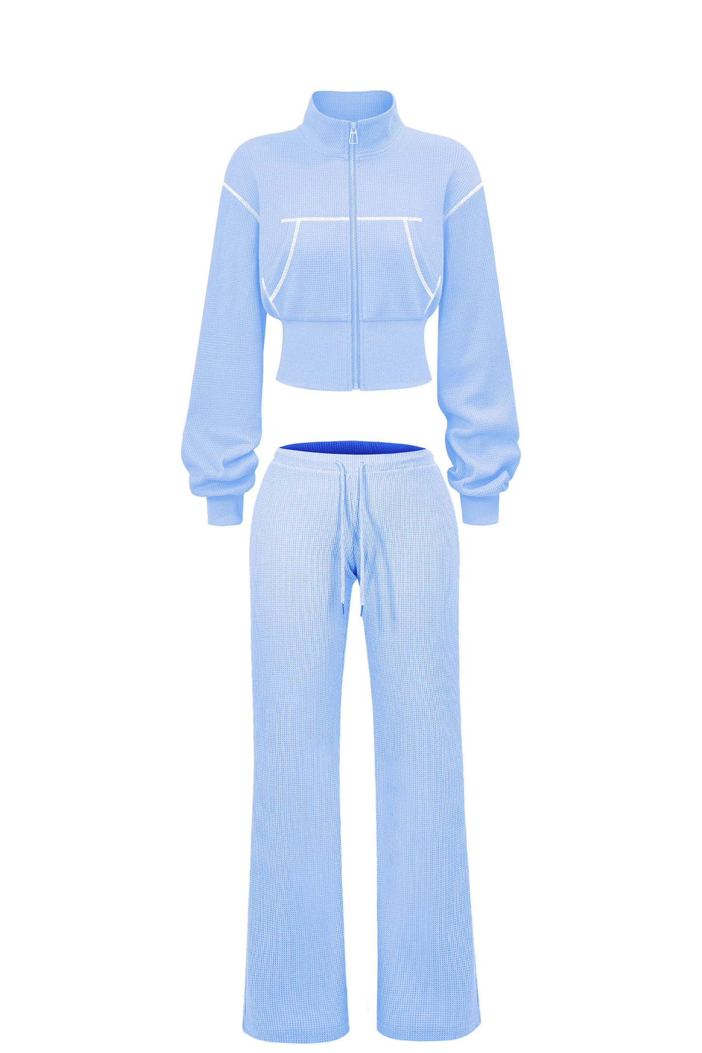 Custom Waffle Knit Girls Two Piece Set Summer 2025 Basic Zip up Jacket Embroidery Hoodie and Shorts Set Loungewear Women Sets