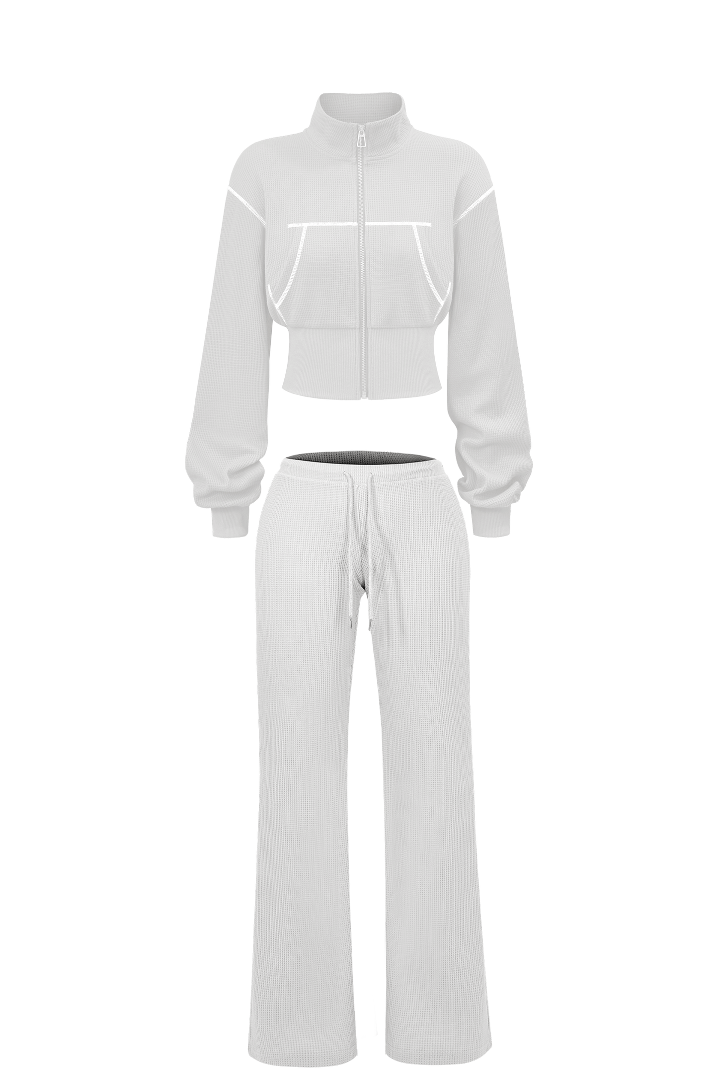 Custom Waffle Knit Girls Two Piece Set Summer 2025 Basic Zip up Jacket Embroidery Hoodie and Shorts Set Loungewear Women Sets