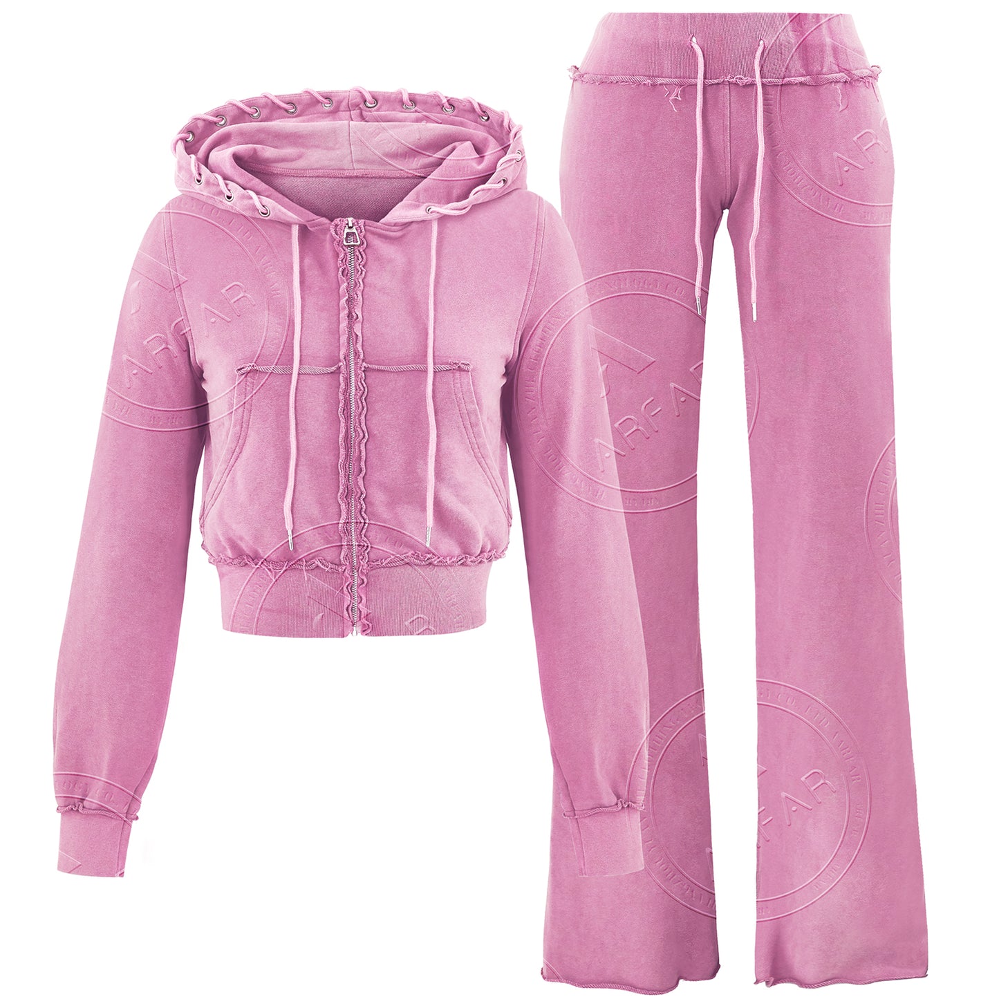womens acid wished two piece hoodie sets pants sets