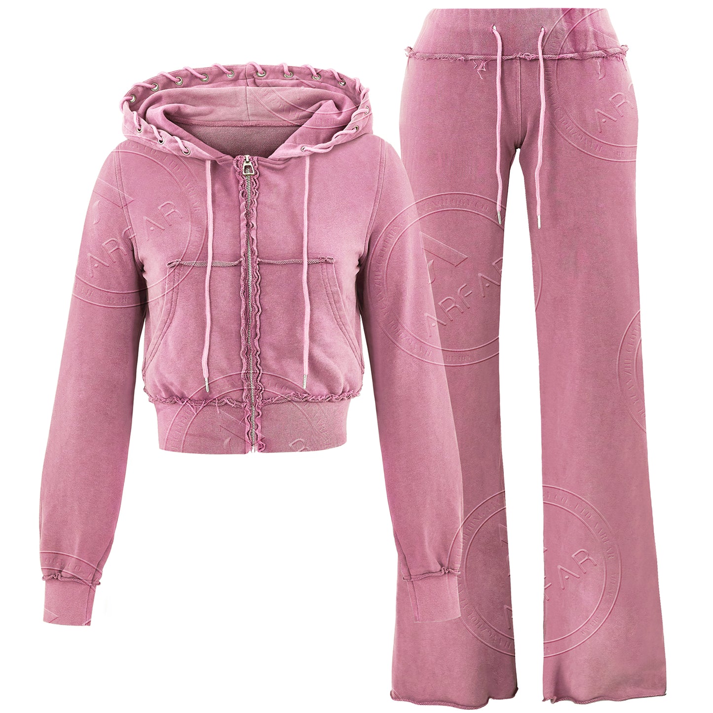 womens acid wished two piece hoodie sets pants sets