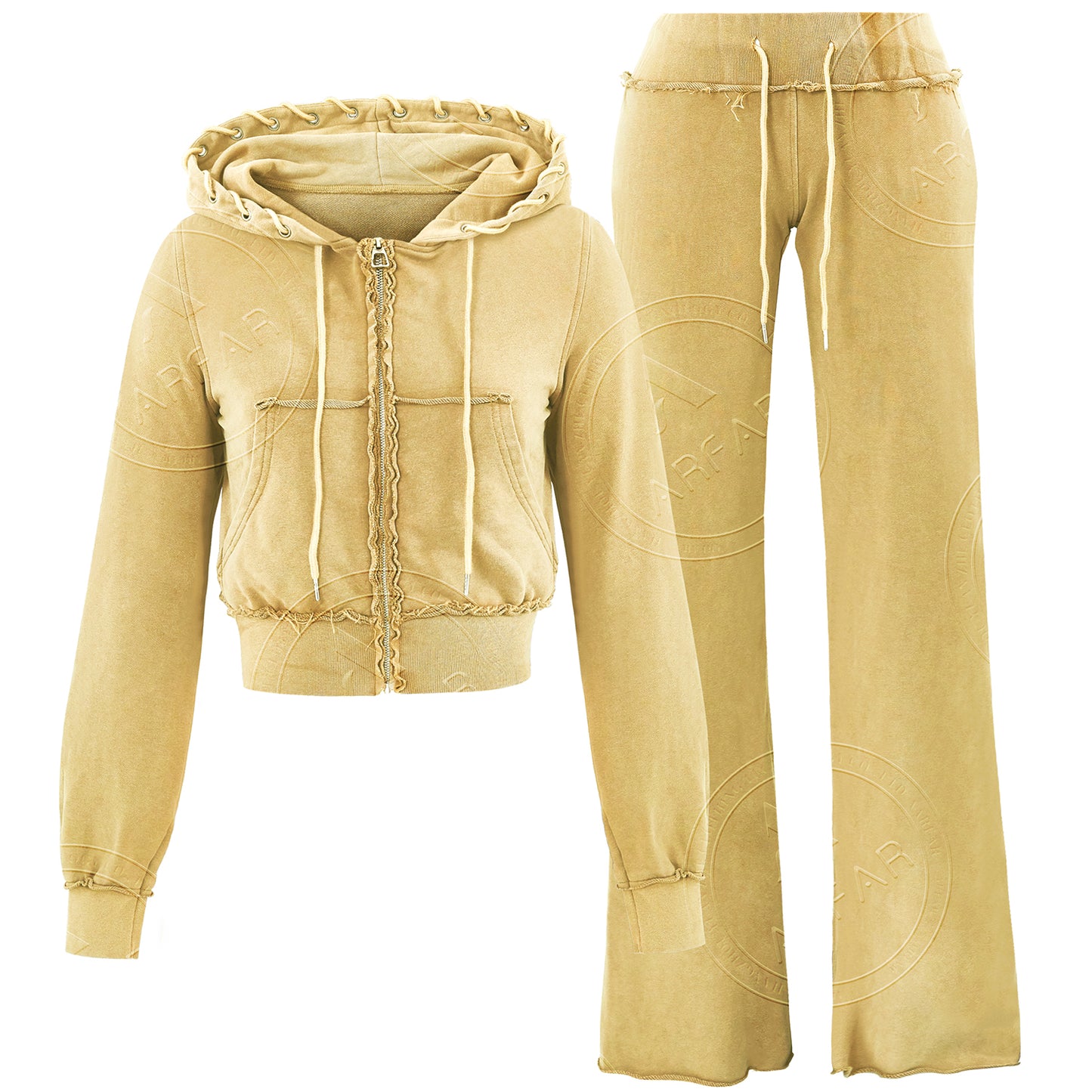 womens acid wished two piece hoodie sets pants sets