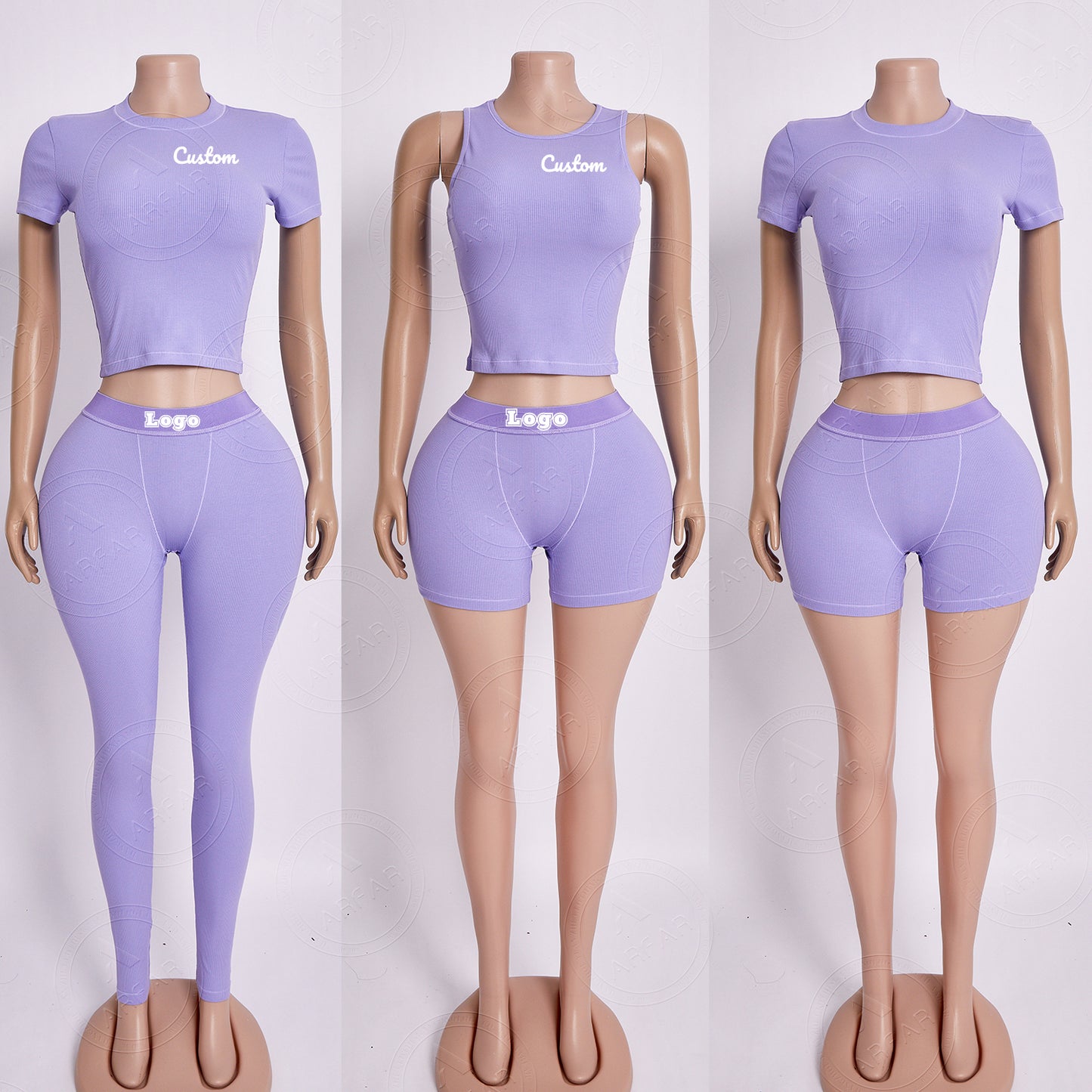 Custom Women's Sets Loungewear Cotton Clothes T Shirts Fold Over Flare Pants Legging Set Open Leg 2 Piece Set Tall Girl Clothing