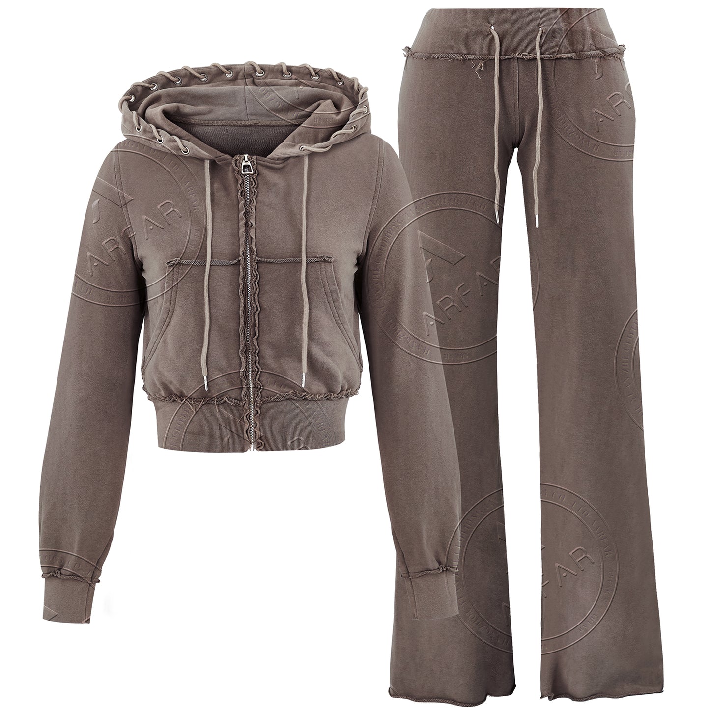 womens acid wished two piece hoodie sets pants sets