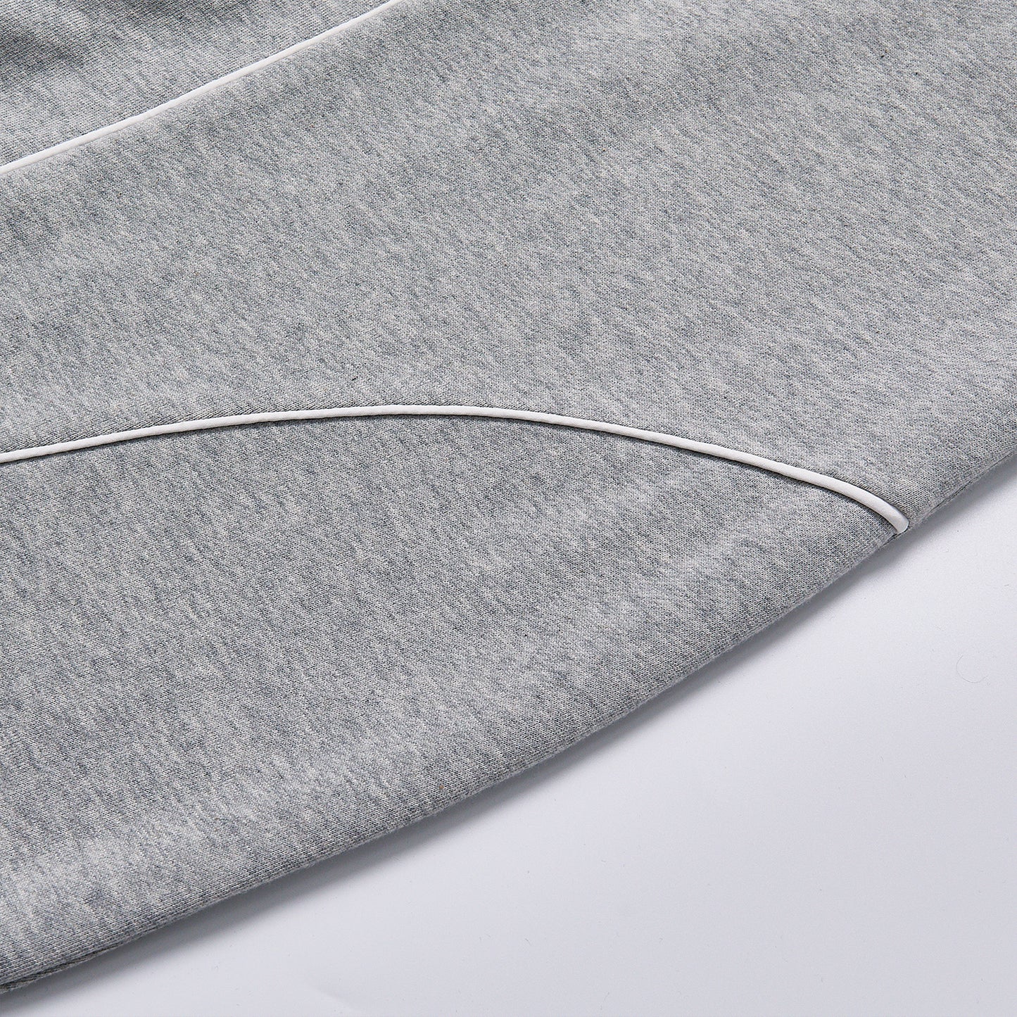 Custom Logo Reflective Piping Heather Gray Unisex Spring Stand Collar Zip-Up Loose Sweatshirt Jacket Streetwear Casual Racing Track Knit Outerwear