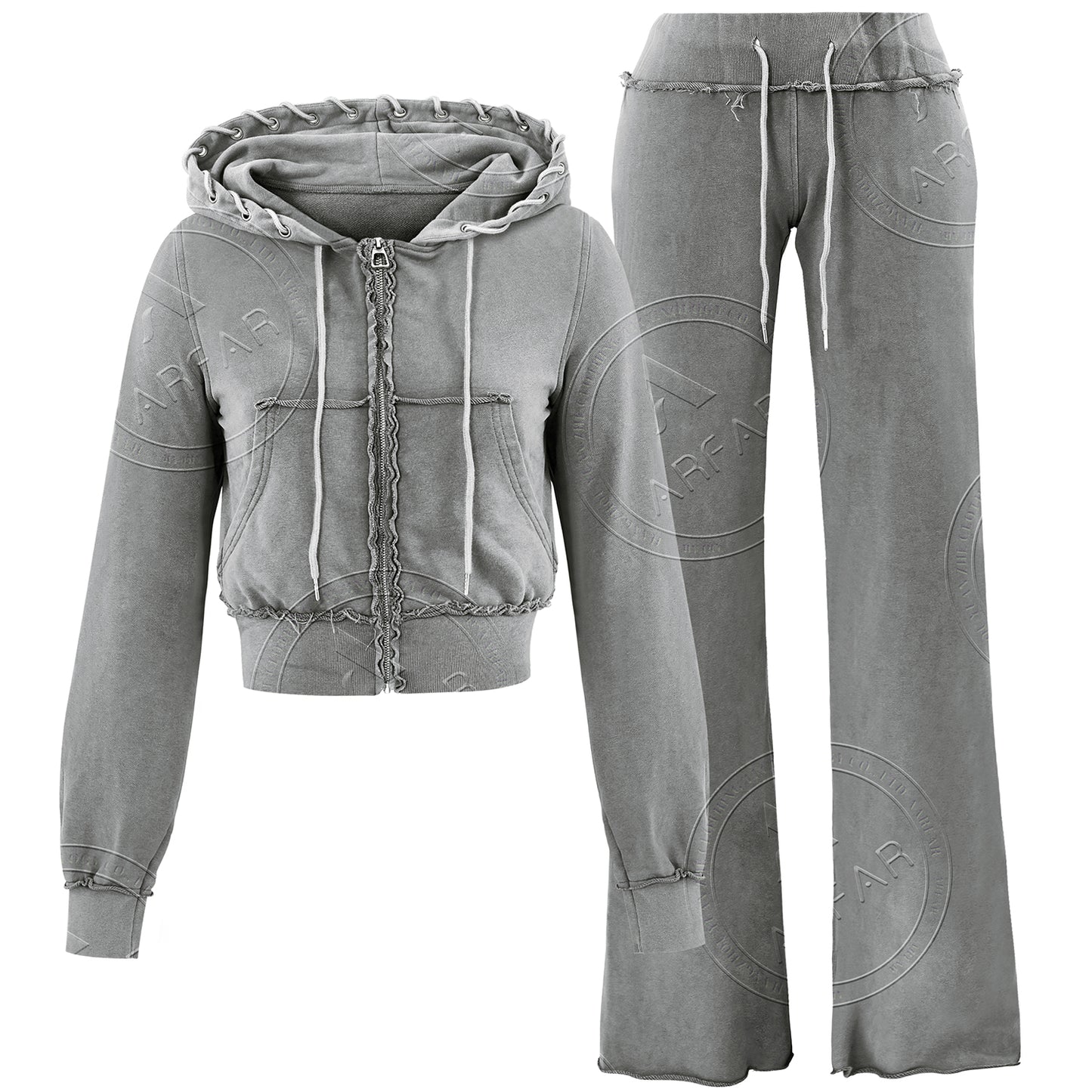 womens acid wished two piece hoodie sets pants sets