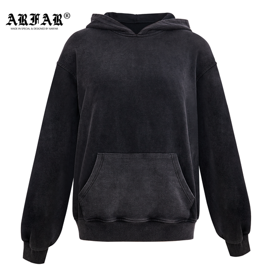 100% Cotton Acid Washed Hooded Sweater