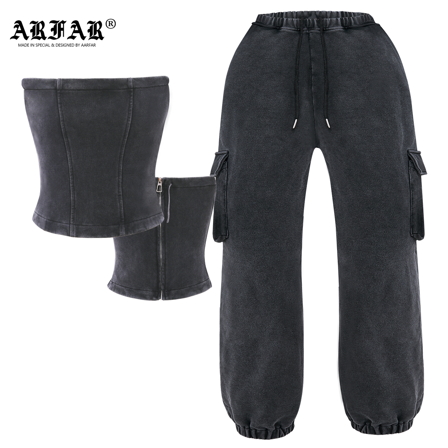 100% Cotton Tube Top Bodysuit Two Piece pants Sets