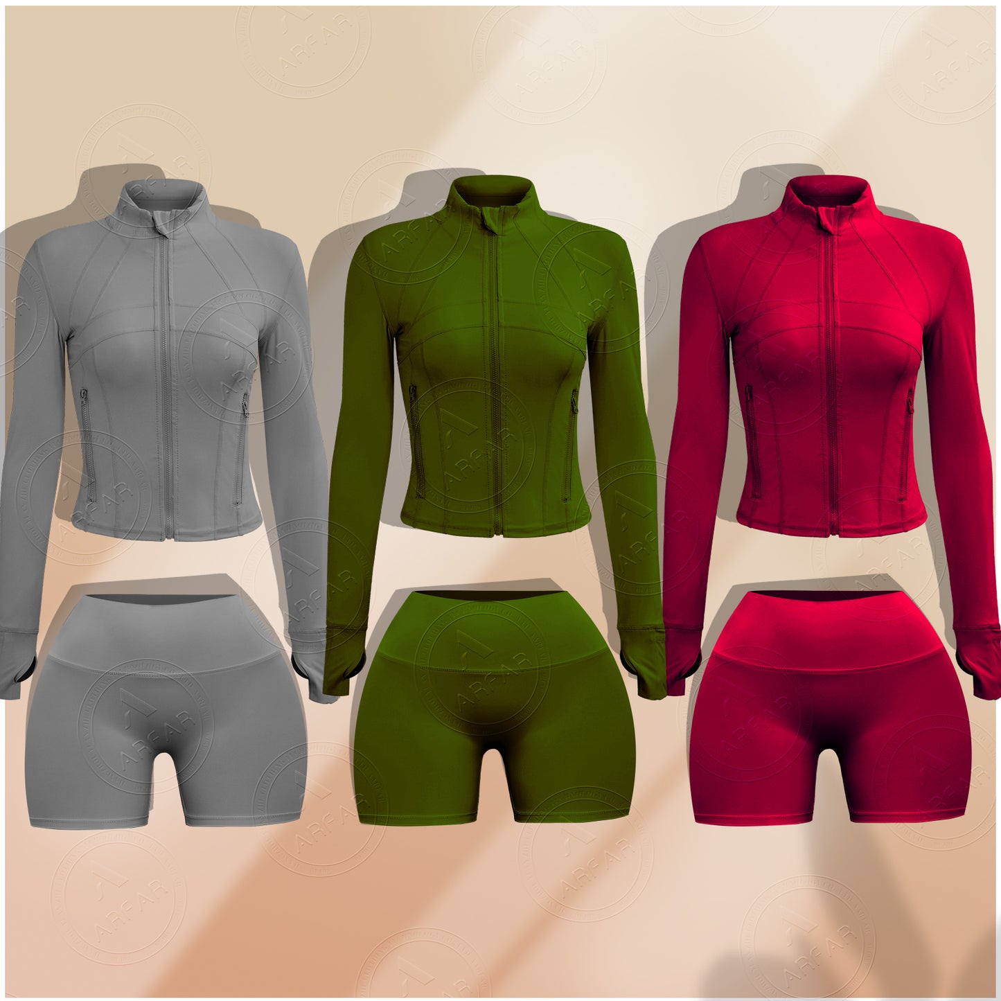 Yoga Zipper Jacket Custom Rhinestone logo Women Set Wholesale Nylon Candy Color Tracksuit Two Piece Lounge Set Women Clothing