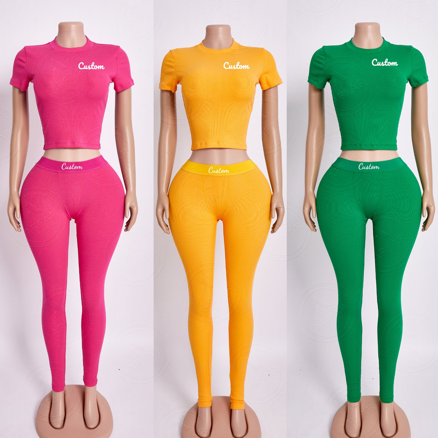 Custom Women's Sets Loungewear Cotton Clothes T Shirts Fold Over Flare Pants Legging Set Open Leg 2 Piece Set Tall Girl Clothing