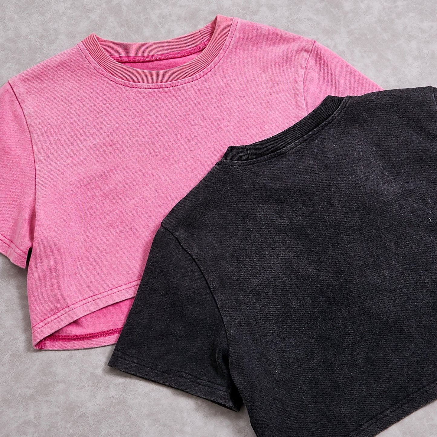 100% Cotton Acid Wash Navel Cropped Crop Tops For Women