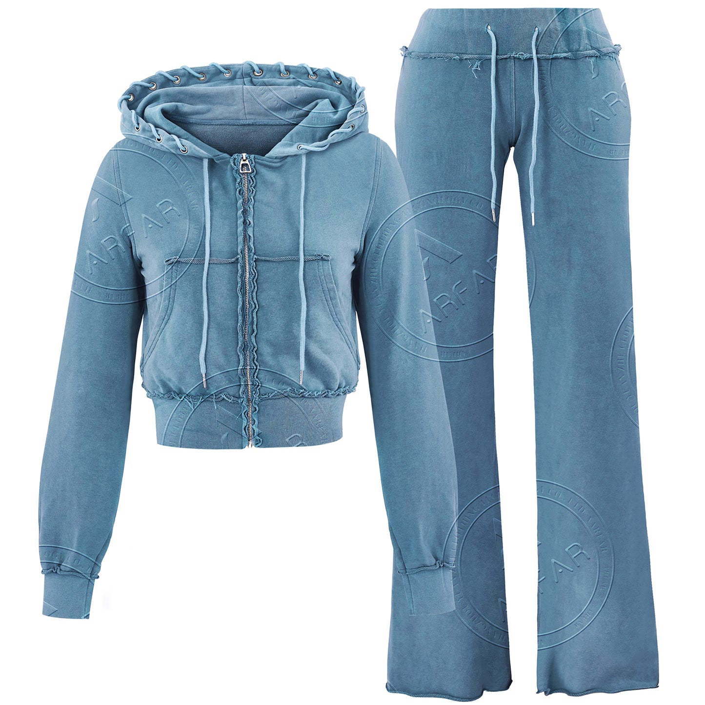 womens acid wished two piece hoodie sets pants sets