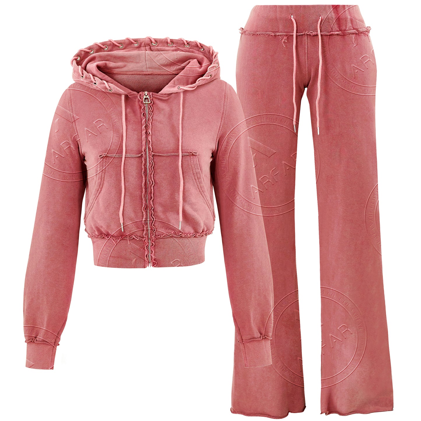 womens acid wished two piece hoodie sets pants sets