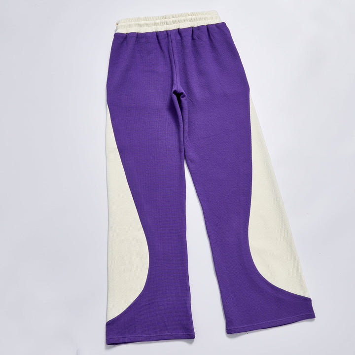 Waffle Knit Color-Block Sweatpants