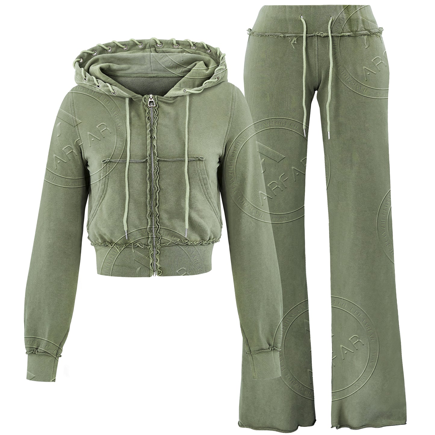 womens acid wished two piece hoodie sets pants sets