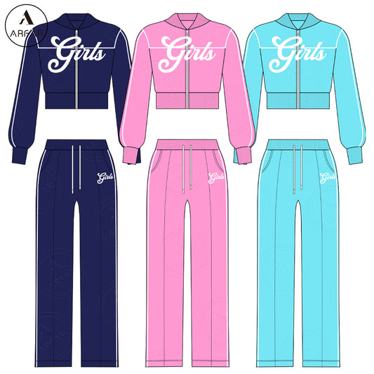 High Quality Clothing Manufacturers Women Tracksuit Set Custom Color Blocking Hoodie and Wide Leg Pants Two Piece Lounge Set