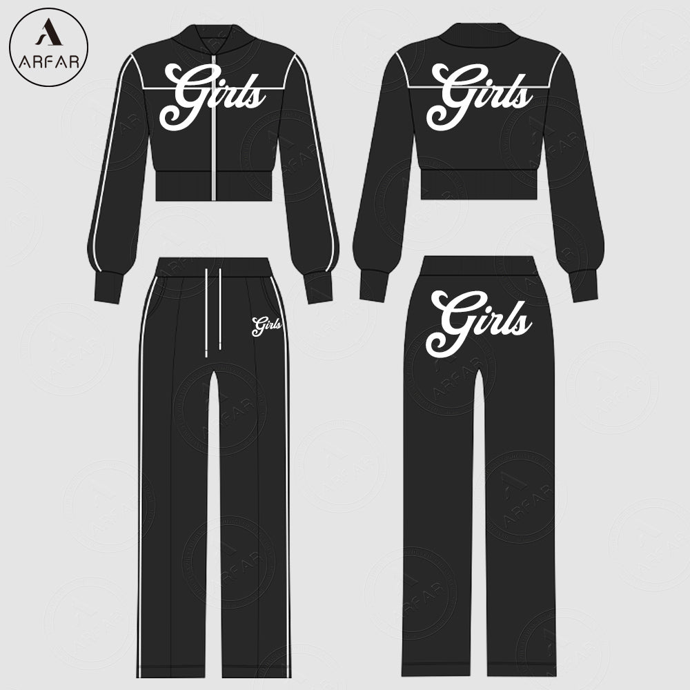 High Quality Clothing Manufacturers Women Tracksuit Set Custom Color Blocking Hoodie and Wide Leg Pants Two Piece Lounge Set