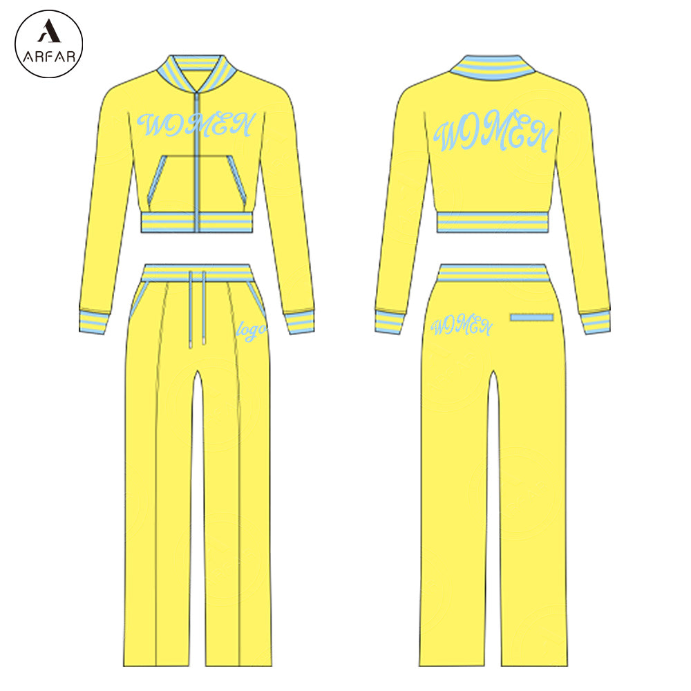 Women's Clothes Fall Oversized Sweatpants Custom logo Two Pieces Long Sleeve Set High Quality Tall Girl Friendly