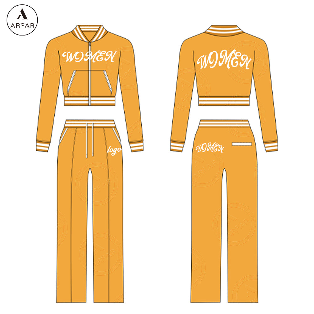 Women's Clothes Fall Oversized Sweatpants Custom logo Two Pieces Long Sleeve Set High Quality Tall Girl Friendly
