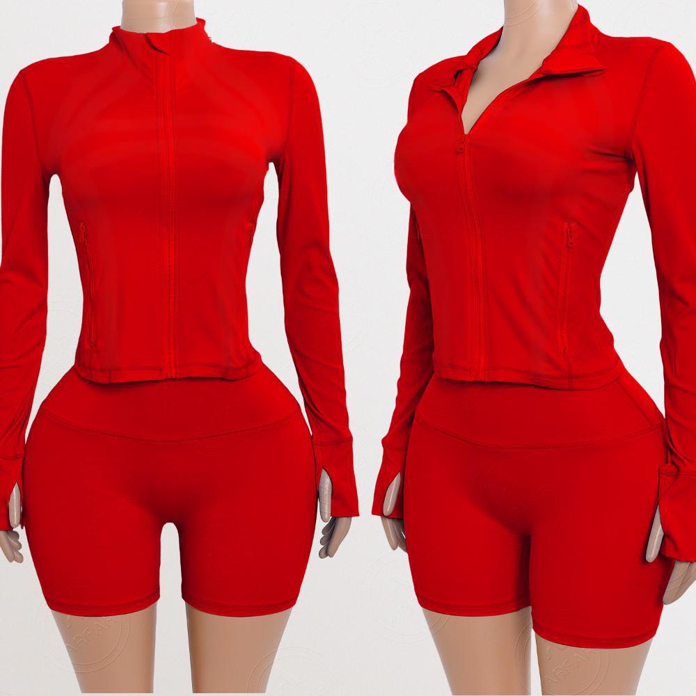 Yoga Zipper Jacket Custom Rhinestone logo Women Set Wholesale Nylon Candy Color Tracksuit Two Piece Lounge Set Women Clothing