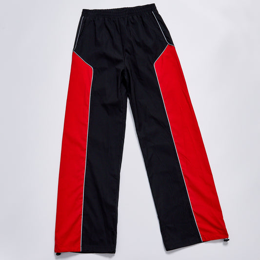 Custom Logo Reflective Piping Contrast Color Windbreaker Pants Unisex Spring Loose Straight Drawstring Hem Streetwear Casual Racing Track Pants Sport Sweatpants