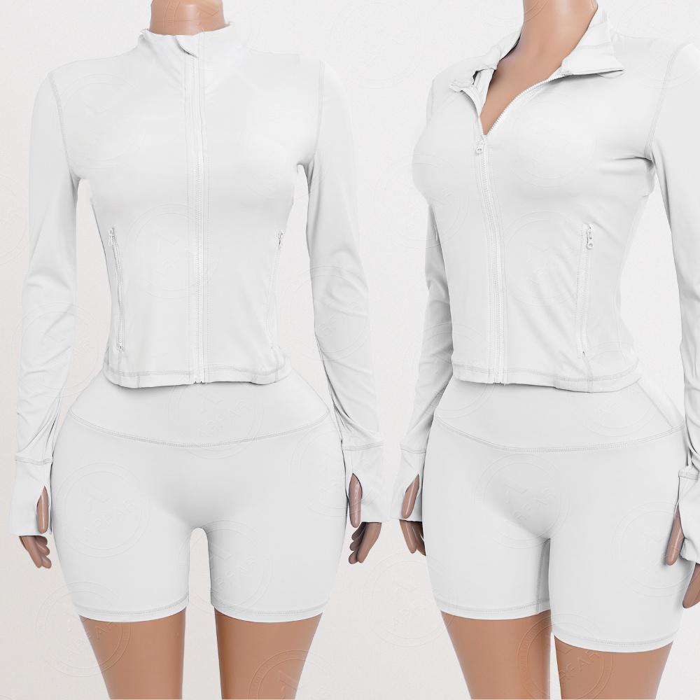 Yoga Zipper Jacket Custom Rhinestone logo Women Set Wholesale Nylon Candy Color Tracksuit Two Piece Lounge Set Women Clothing