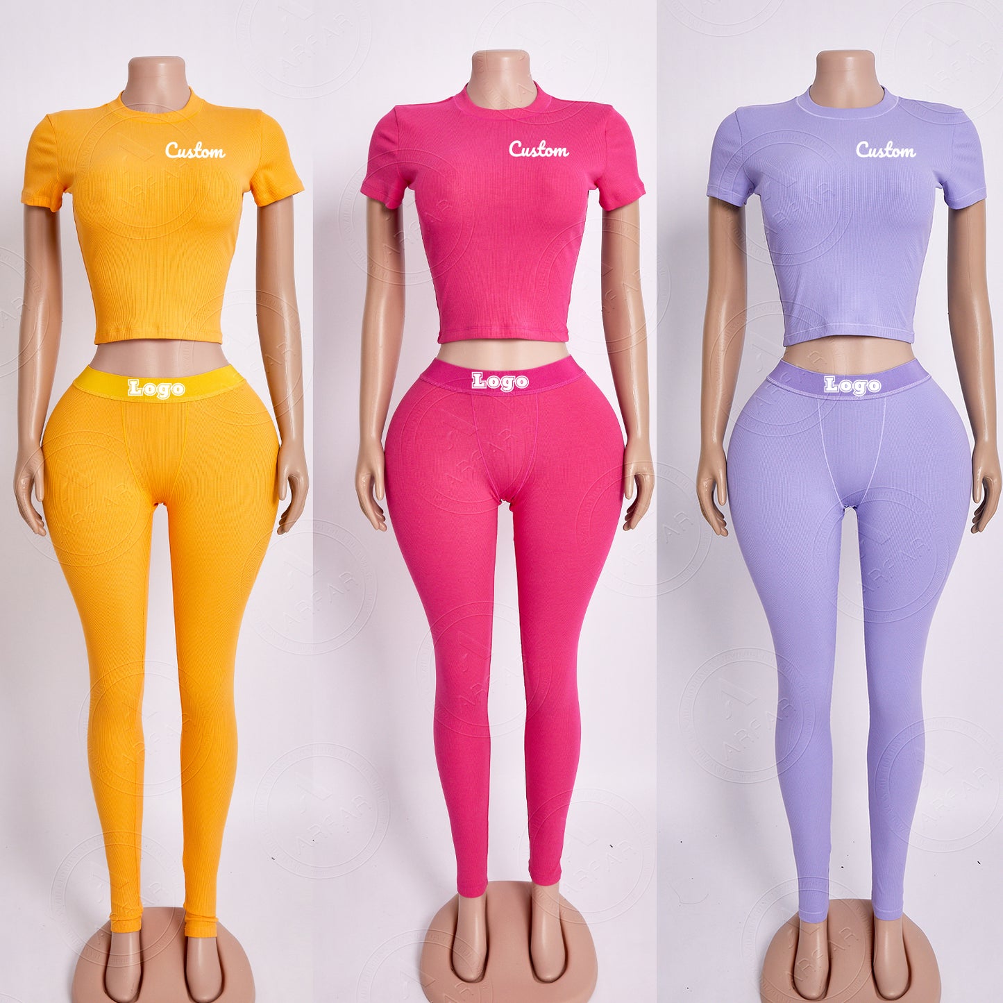 Custom Women's Sets Loungewear Cotton Clothes T Shirts Fold Over Flare Pants Legging Set Open Leg 2 Piece Set Tall Girl Clothing