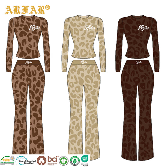 2026 Spring Summer 2 Pcs Set Loungewear Supplier Custom Cotton Long Sleeves Shirt High Waist Pants Women Clothing
