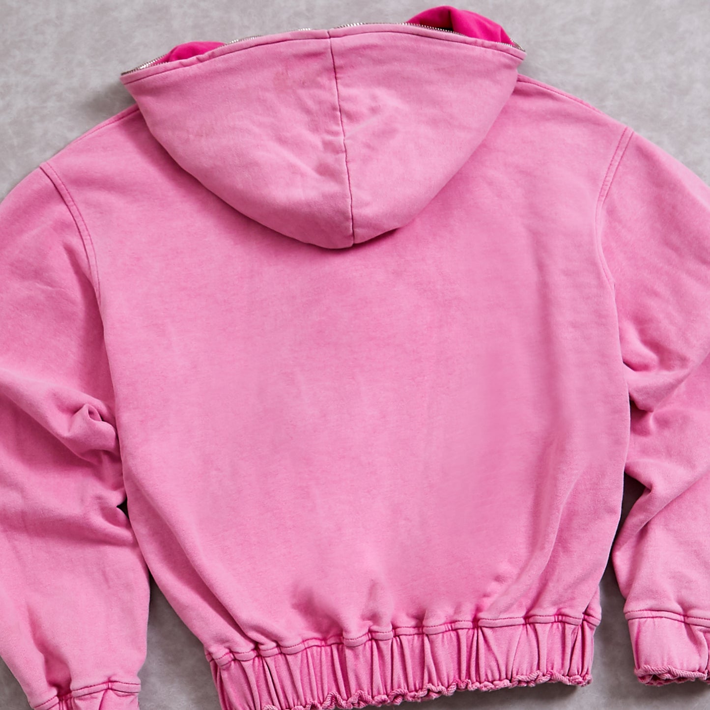 100% Cotton Acid Washed Zip Up Hoodie And Jogger Pants Set For Women