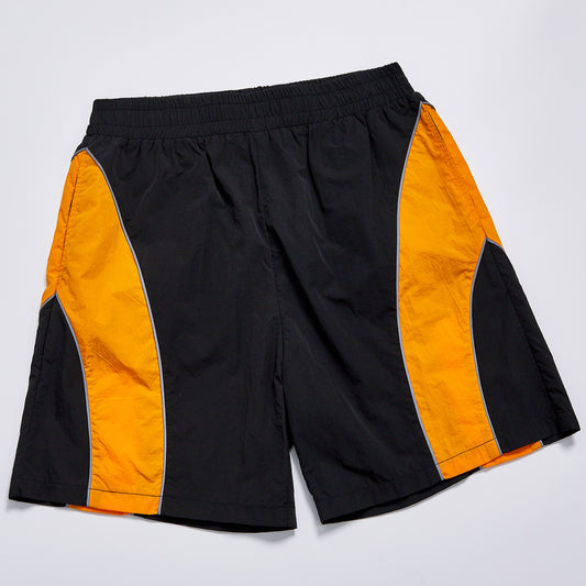 Custom Logo Reflective Piping Contrast Color Nylon Shorts Unisex Summer Elastic Waist Sport Shorts Streetwear Casual Racing Track Shorts Swim Running Outer Shorts
