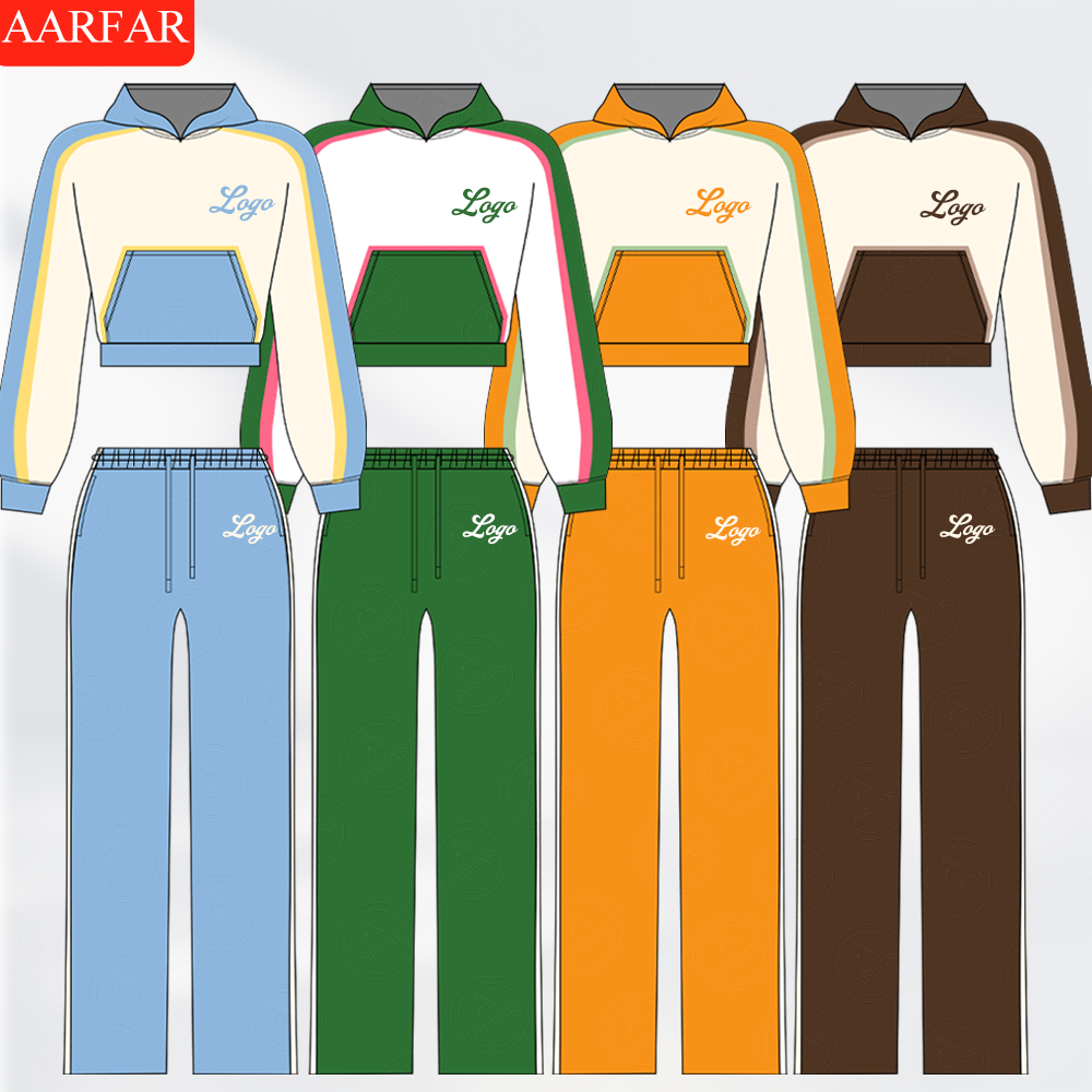 Streetwear High Quality Women Tracksuit Set Custom Mid Waist Plain Color Match Raglan Sleeves Woman Hoodie Sportswear SetsStreetwear High Quality Women Tracksuit Set Custom Mid Waist Plain Color Match Raglan Sleeves Woman Hoodie Sportswear Sets
