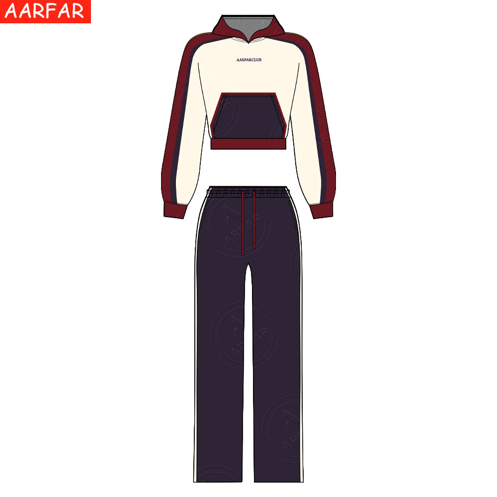 Streetwear High Quality Women Tracksuit Set Custom Mid Waist Plain Color Match Raglan Sleeves Woman Hoodie Sportswear SetsStreetwear High Quality Women Tracksuit Set Custom Mid Waist Plain Color Match Raglan Sleeves Woman Hoodie Sportswear Sets