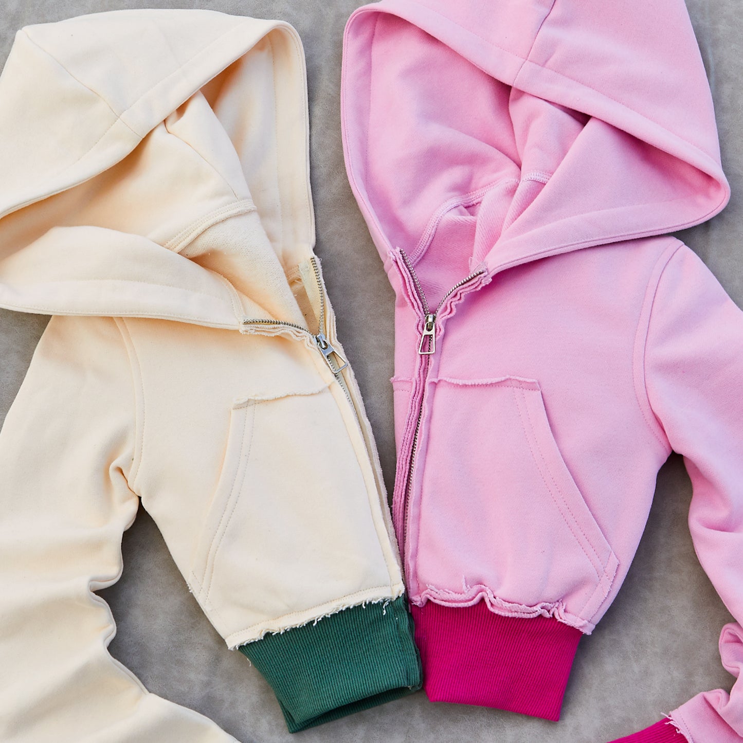 Manufacturer /Custom / OEM/ODM women cropped zip hoodie sets