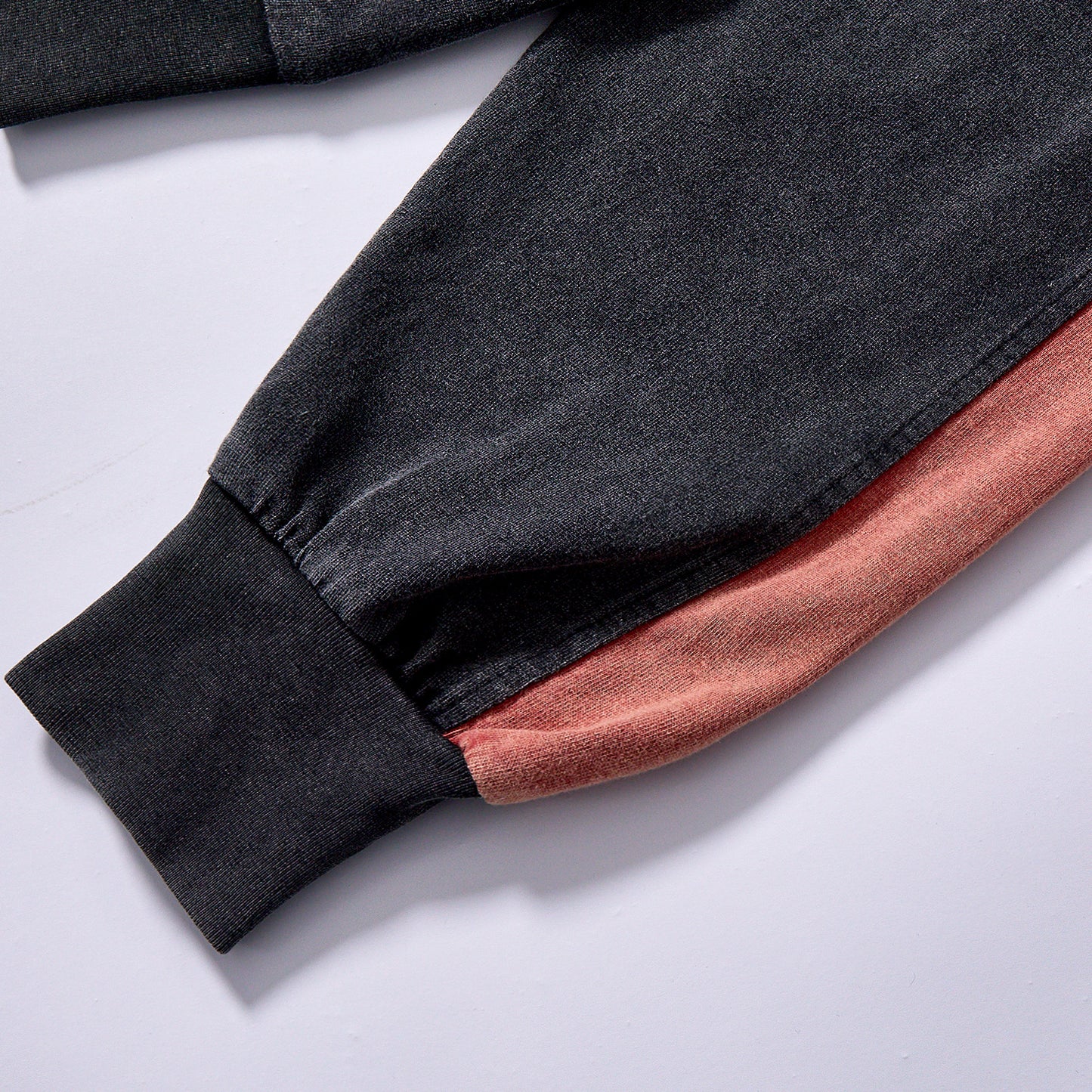 hot selling pigment washed raglan sleeve stripe fleece top drop shoulder relaxed fit unisex loose retro athletic long sleeve sweatshirt daily commute casual loungewear