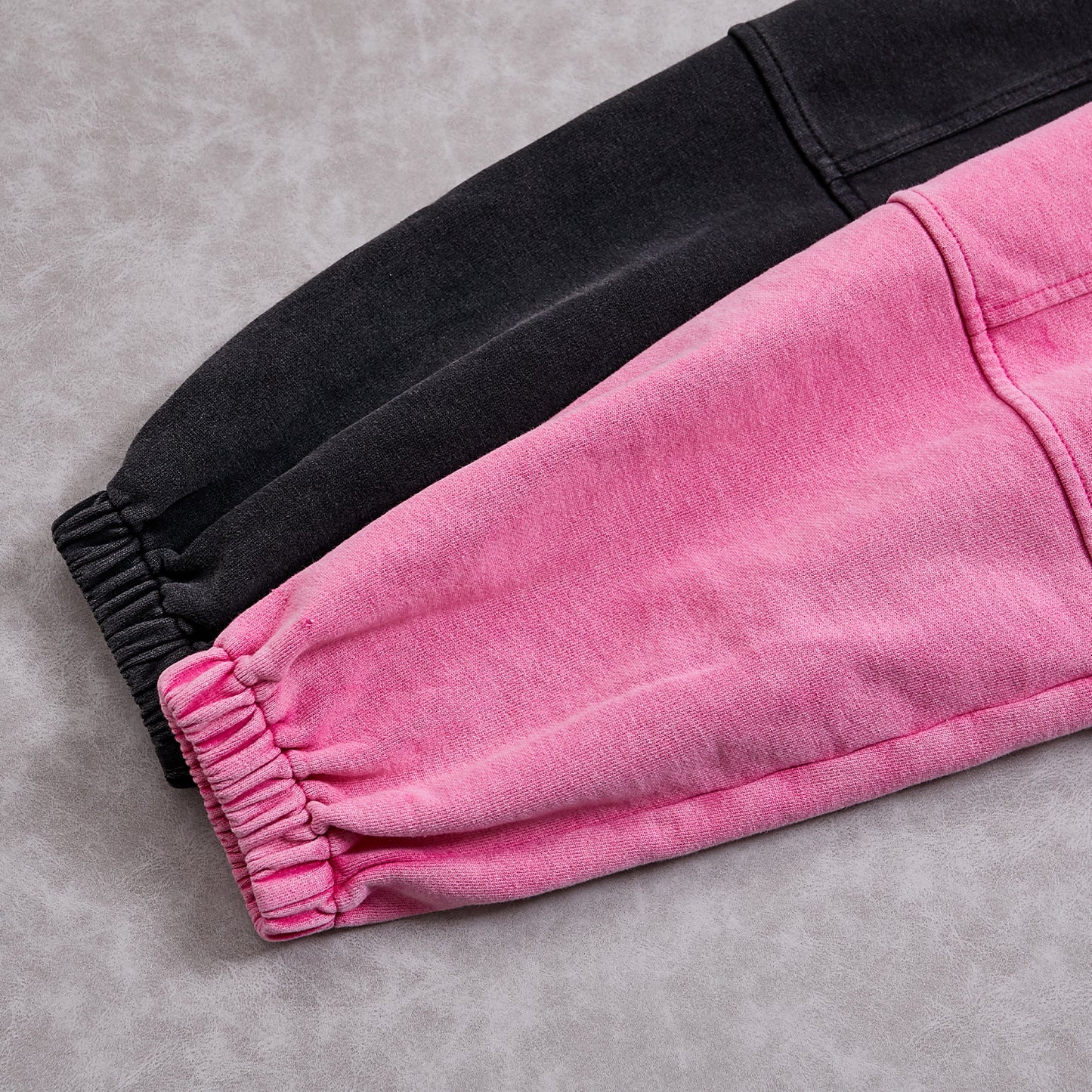 100% Cotton Acid Washed Black Jogger Pants