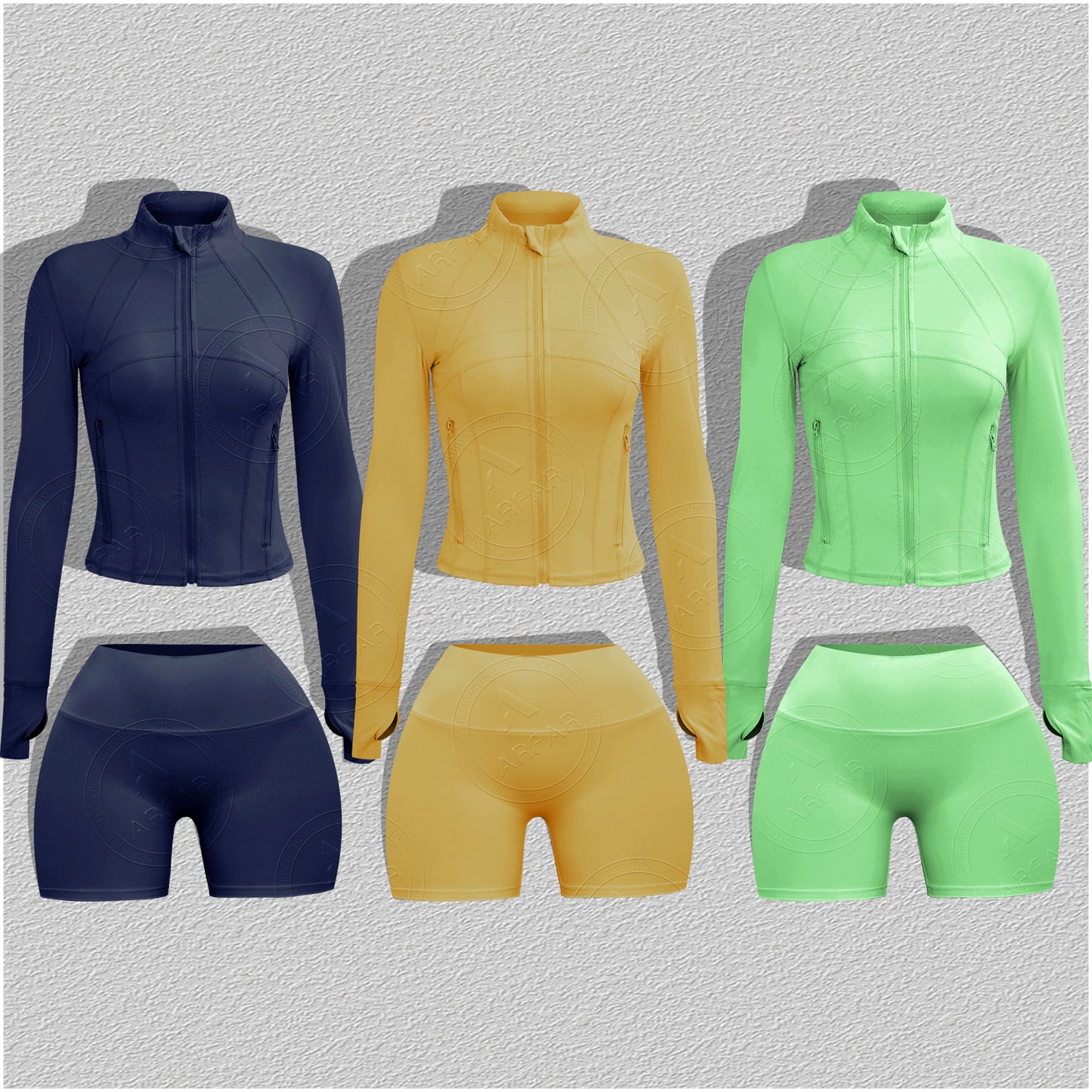 Yoga Zipper Jacket Custom Rhinestone logo Women Set Wholesale Nylon Candy Color Tracksuit Two Piece Lounge Set Women Clothing