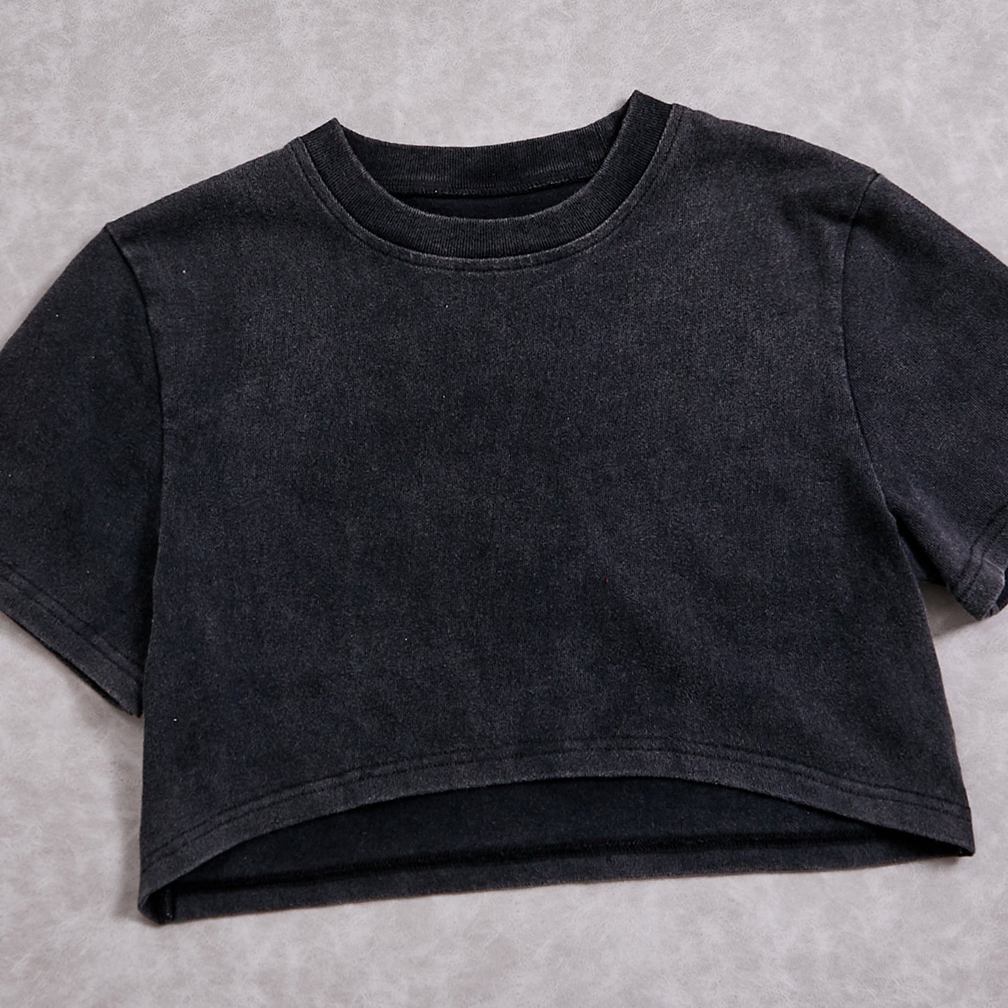 100% Cotton Acid Wash Navel Cropped Crop Tops For Women