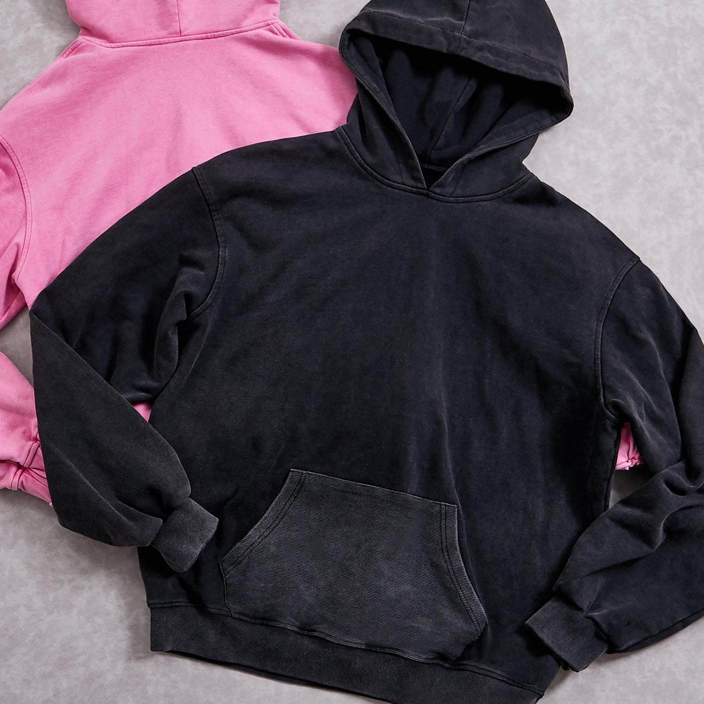 100% Cotton Acid Washed Hooded Sweater And Jogger Pants Set For Women