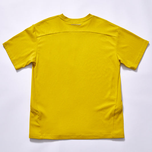 Hot selling bright yellow plain crew neck tee loose fit all-match basic short sleeve top drop shoulder relaxed oversized silhouette spring summer streetwear