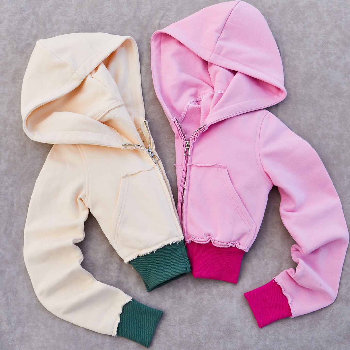 Manufacturer /Custom / OEM/ODM women cropped zip hoodie sets
