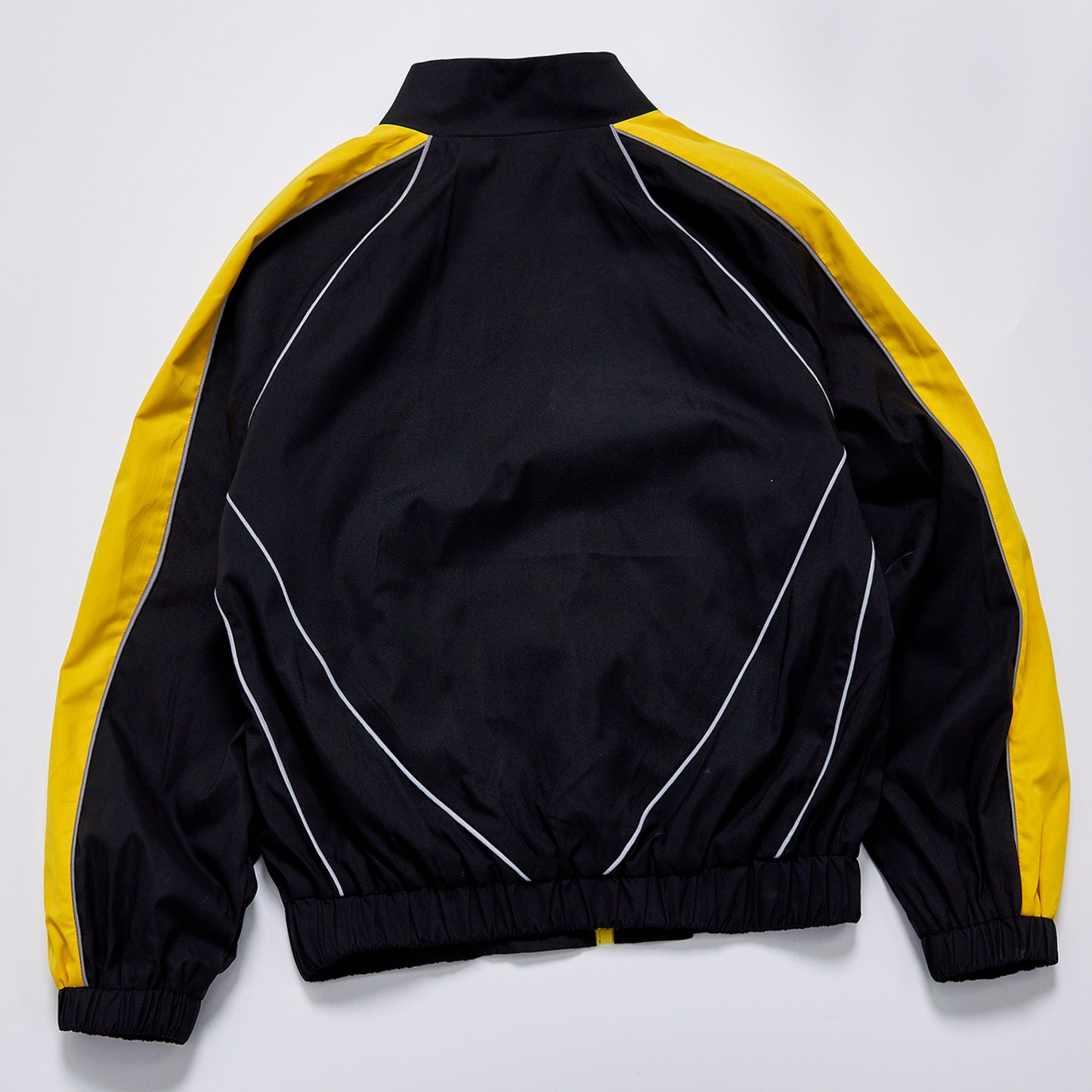 Custom Logo Reflective Piping Contrast Color Windbreaker Unisex Spring Stand Collar Zip Up Crop Jacket Streetwear Casual Racing Track Jacket Outerwear