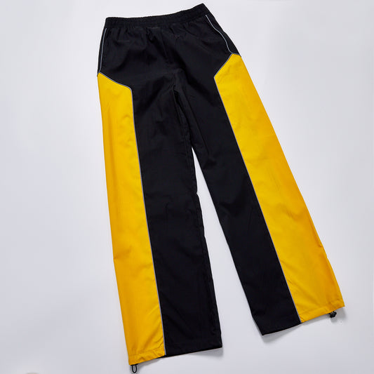 Custom Logo Reflective Piping Contrast Color Windbreaker Pants Unisex Spring Elastic Waist Drawstring Hem Streetwear Casual Racing Track Pants Trousers