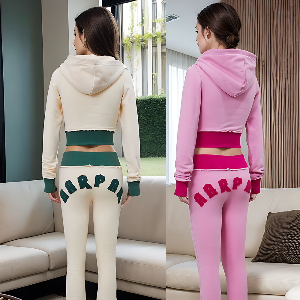 Manufacturer /Custom / OEM/ODM women cropped zip hoodie sets