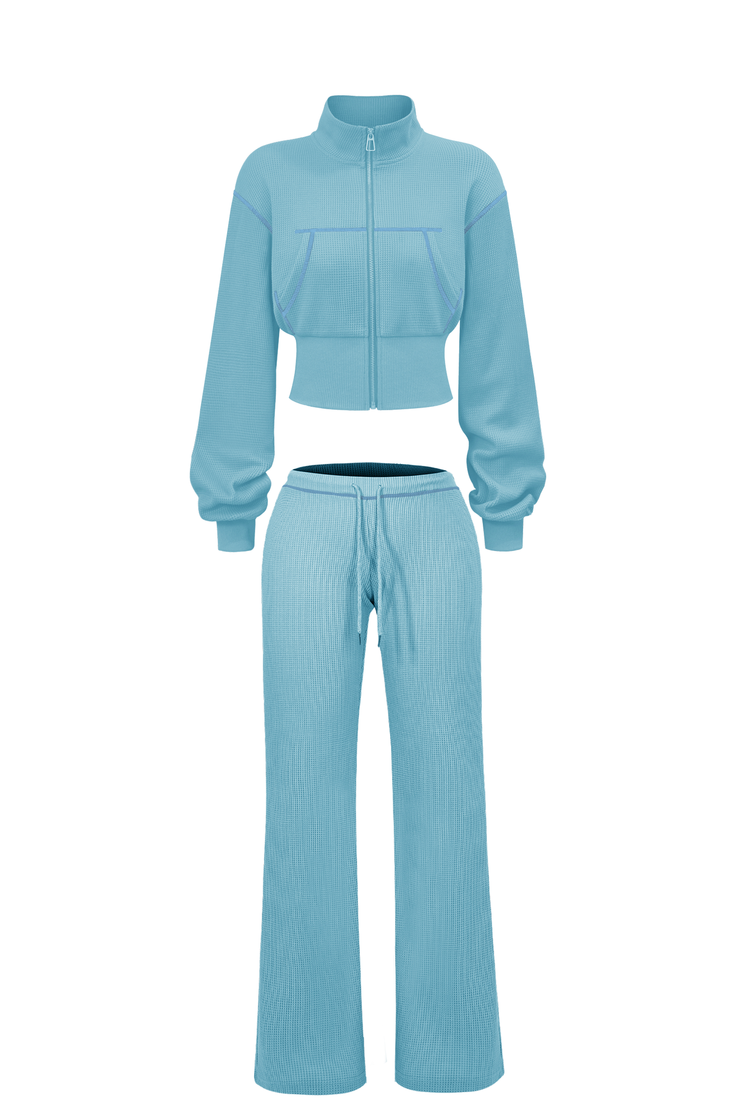 Custom Waffle Knit Girls Two Piece Set Summer 2025 Basic Zip up Jacket Embroidery Hoodie and Shorts Set Loungewear Women Sets